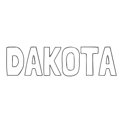 Online izdelana pobarvanka - Pobarvanka imena DAKOTA