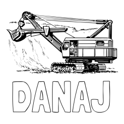 Online izdelana pobarvanka - Pobarvanka imena DANAJ in pobarvanka bagra 2