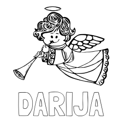 Online izdelana pobarvanka - Pobarvanka imena DARIJA in pobarvanka angelčka