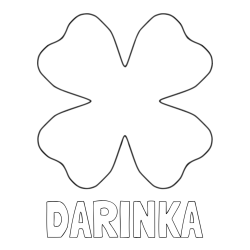 Online izdelana pobarvanka - Pobarvanka imena DARINKA in pobarvanka štiriperesna deteljica