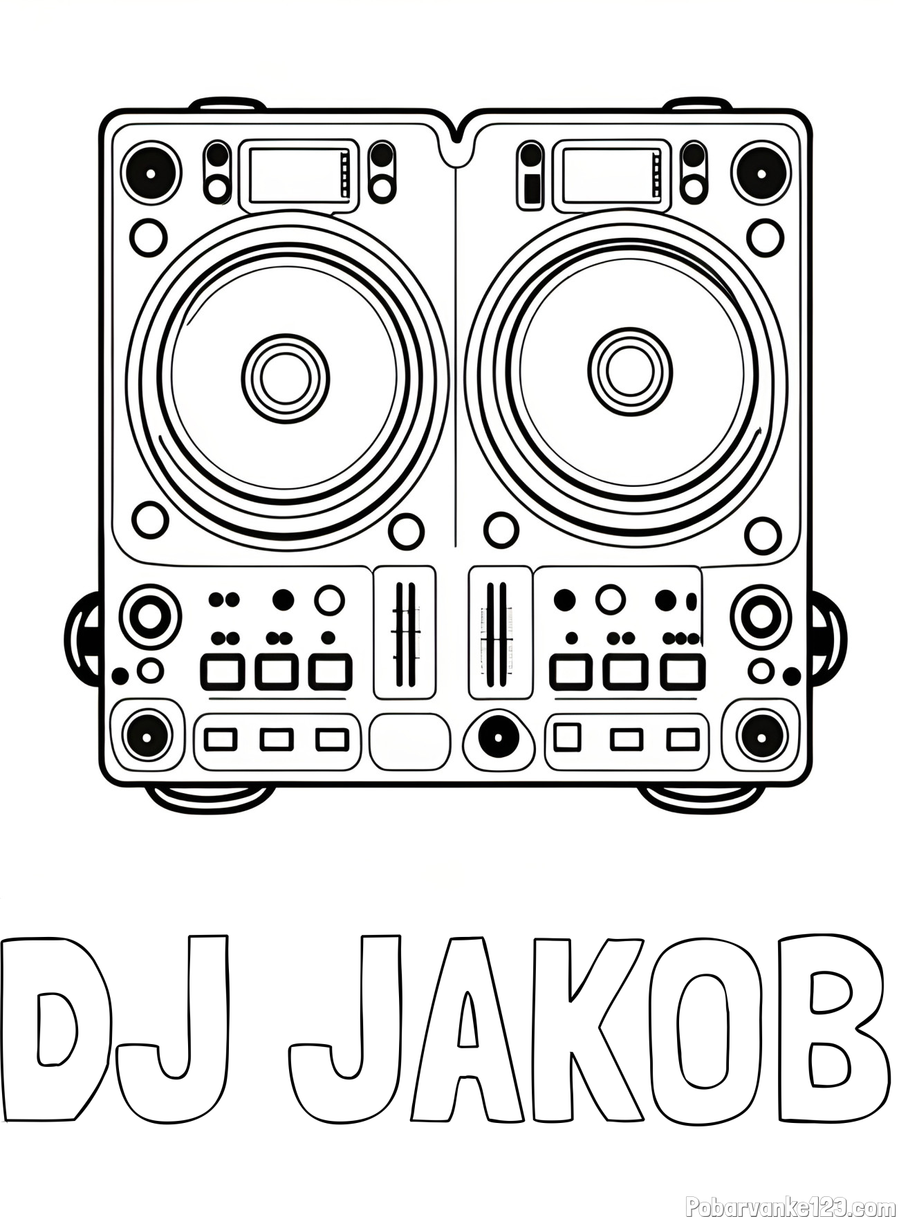 Pobarvanka imena DJ JAKOB in pobarvanka DJ MIXER