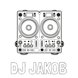 Online izdelana pobarvanka - Pobarvanka imena DJ JAKOB in pobarvanka DJ MIXER
