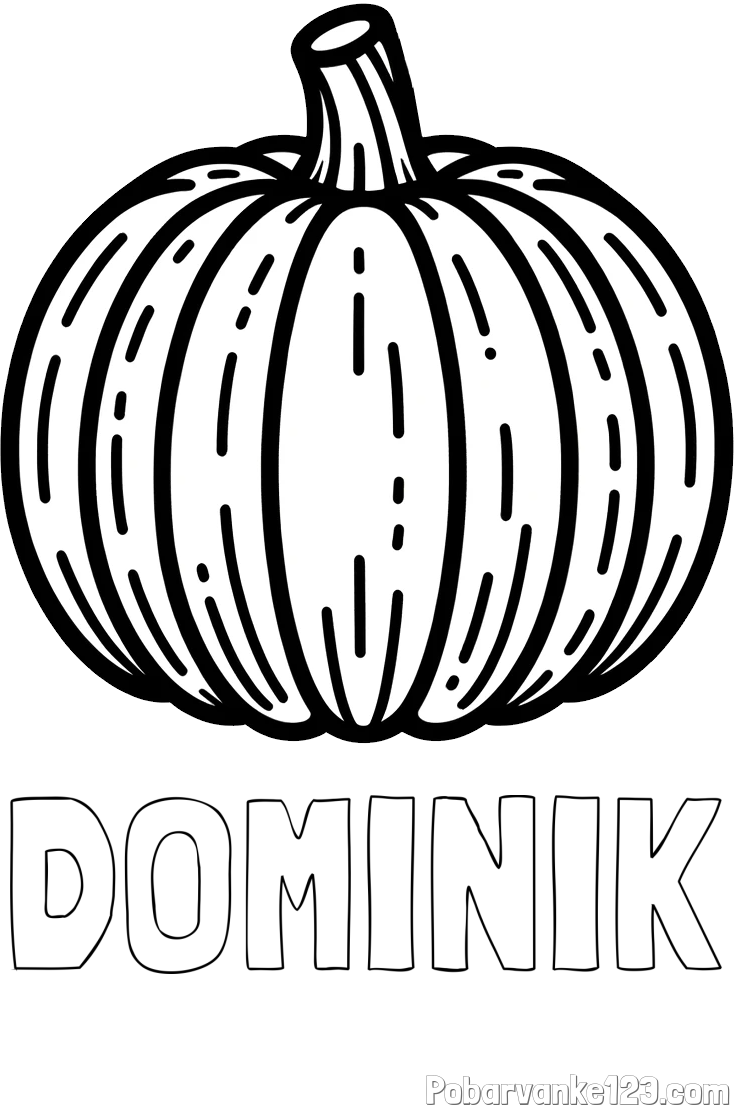 Pobarvanka imena DOMINIK in pobarvanka buče