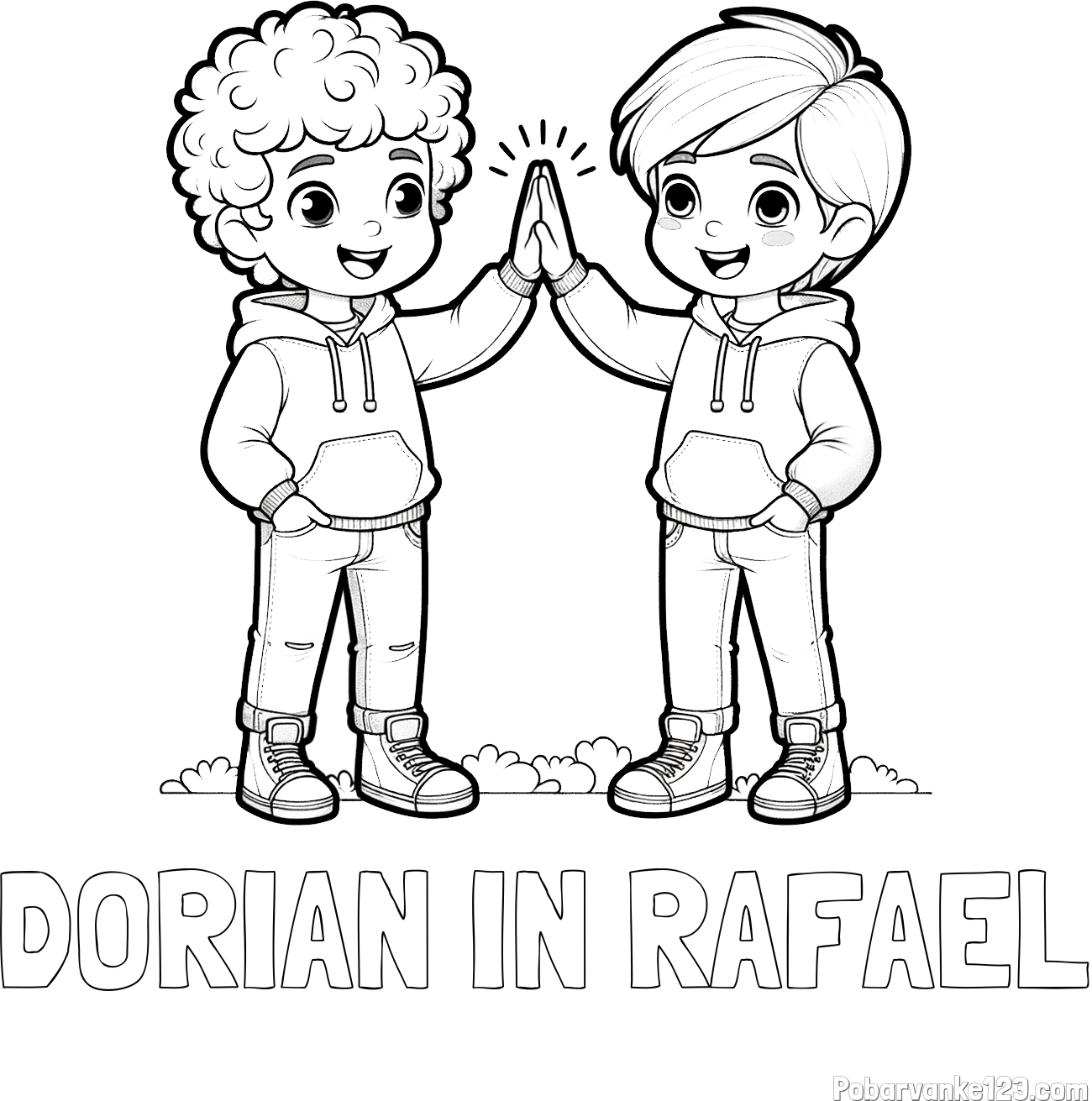 Pobarvanka imena DORIAN IN RAFAEL in pobarvanka prijatlejev