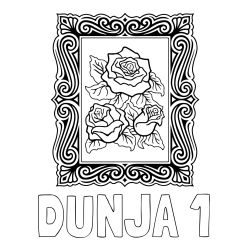 Online izdelana pobarvanka - Pobarvanka imena DUNJA 1 in pobarvanka  uokvirjene slike vrtnic