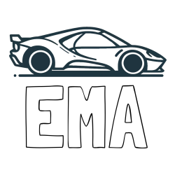 Online izdelana pobarvanka - Pobarvanka imena EMA in otroška pobarvanka dirkalnega avtomobila
