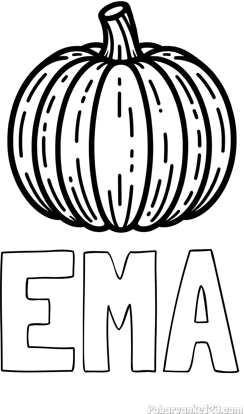 Pobarvanka imena EMA in pobarvanka buče
