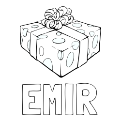 Online izdelana pobarvanka - Pobarvanka imena EMIR in božično darilo