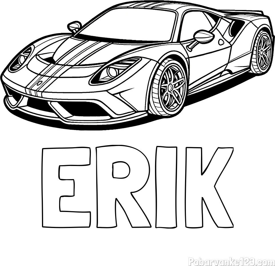Pobarvanka imena ERIK