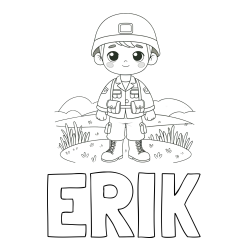Pobarvanka imena ERIK in pobarvanka vojaka