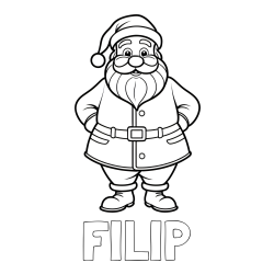 Online izdelana pobarvanka - Pobarvanka imena FILIP in pobarvanka stoječega Božička