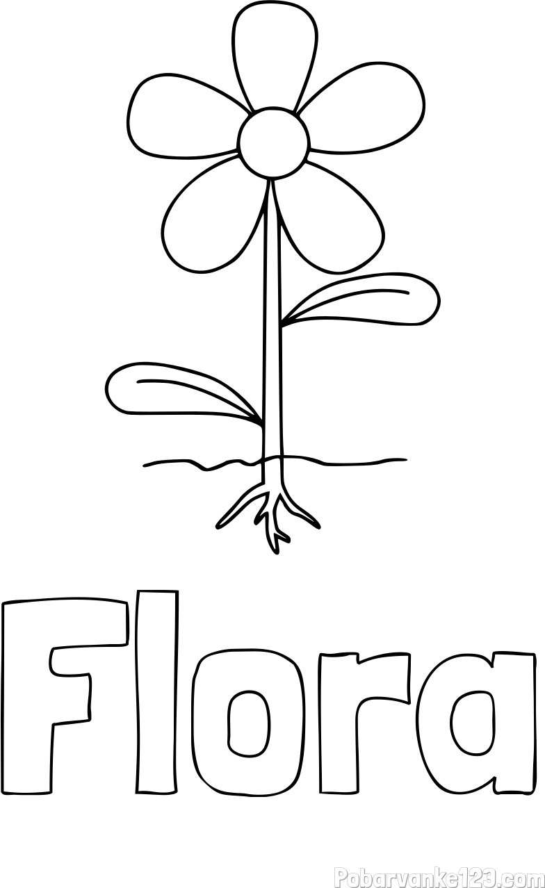 Pobarvanka imena Flora