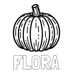 Online izdelana pobarvanka - Pobarvanka imena FLORA in pobarvanka buče