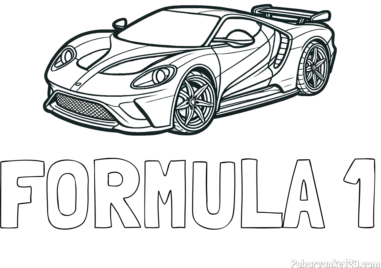 Pobarvanka imena FORMULA 1 in Športni avtomobil