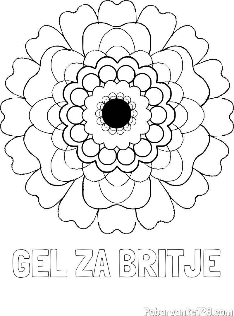 Pobarvanka imena GEL ZA BRITJE in pobarvanka rože
