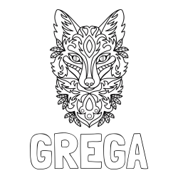 Online izdelana pobarvanka - Pobarvanka imena GREGA in pobarvanka volka - mandale