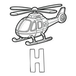 Online izdelana pobarvanka - Pobarvanka imena H in pobarvanka helikopterja