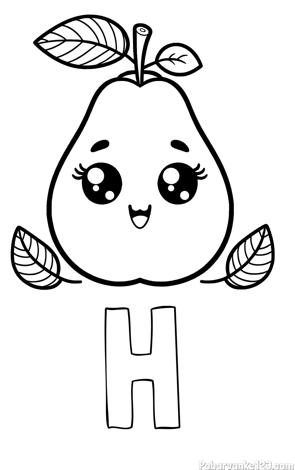 Pobarvanka imena H in pobarvanka hruške