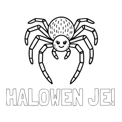 Online izdelana pobarvanka - Pobarvanka imena HALOWEN JE! in pobarvanka veselega pajka