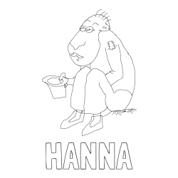 Online izdelana pobarvanka - Pobarvanka imena HANNA in pobarvanka brezdomca