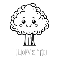 Online izdelana pobarvanka - Pobarvanka imena I LOVE TO in otroška pobarvanka drevesa