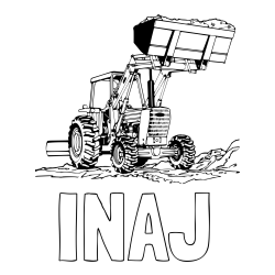 Online izdelana pobarvanka - Pobarvanka imena INAJ in pobarvanka traktorja