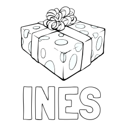 Online izdelana pobarvanka - Pobarvanka imena INES in božično darilo