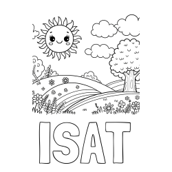 Online izdelana pobarvanka - Pobarvanka imena ISAT in otroška pobarvanka narave