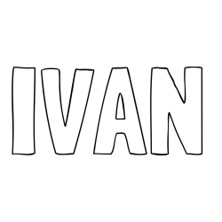 Online izdelana pobarvanka - Pobarvanka imena IVAN