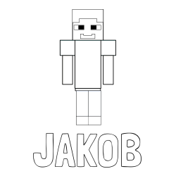 Online izdelana pobarvanka - Pobarvanka imena JAKOB in pobarvanka Minecraft glavnega junaka