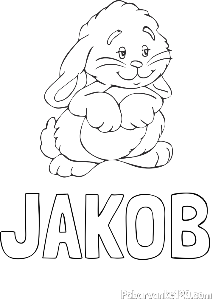 Pobarvanka imena JAKOB in pobarvanka zajčka