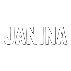 Online izdelana pobarvanka - Pobarvanka imena JANINA
