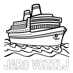 Online izdelana pobarvanka - Pobarvanka imena JARO VOZELJ in pobarvanka velike potniške ladje
