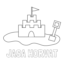 Online izdelana pobarvanka - Pobarvanka imena JAŠA HORVAT in pobarvanka peščenega gradu z lopatico