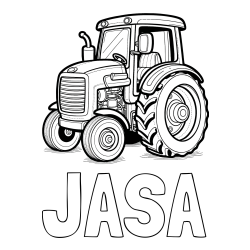 Online izdelana pobarvanka - Pobarvanka imena JAŠA in pobarvanka starega, a lepega traktorja