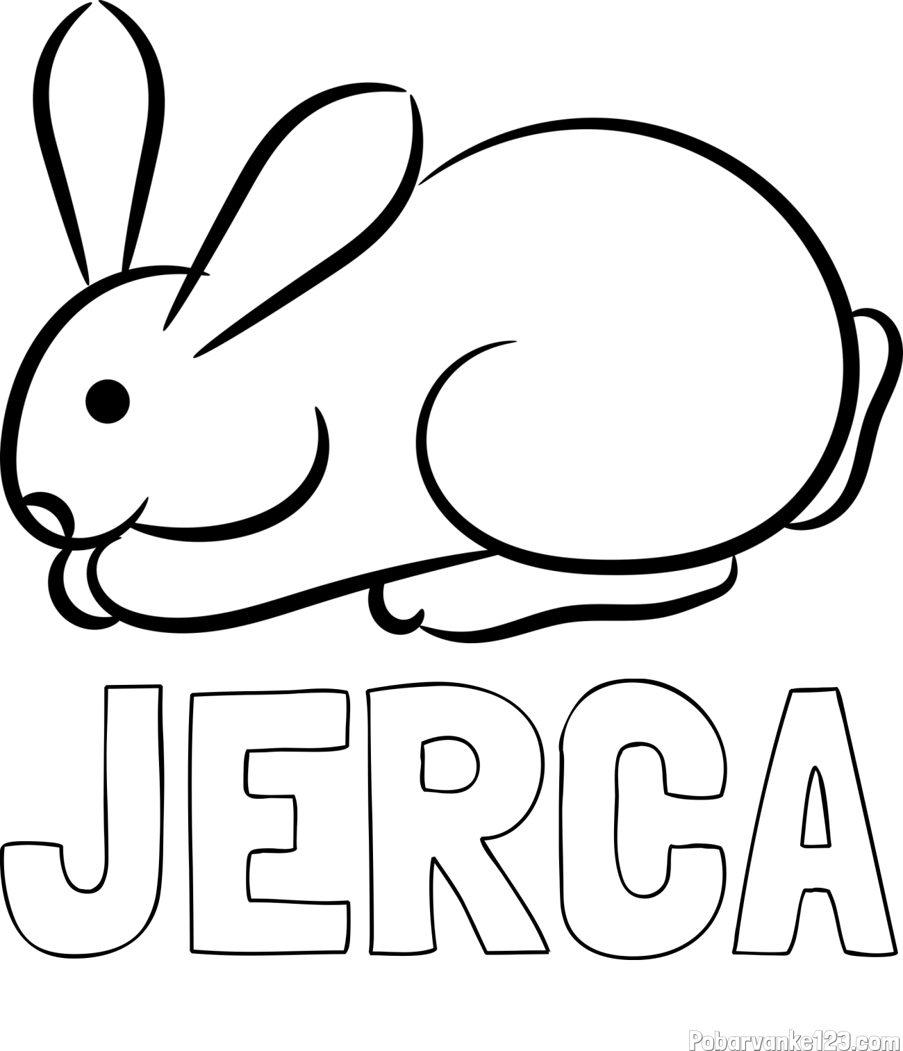 Pobarvanka imena JERCA in pobarvanka majhnega zajčka