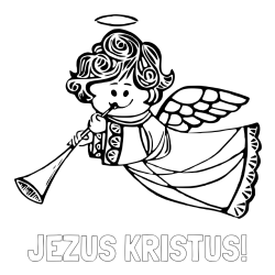 Online izdelana pobarvanka - Pobarvanka imena JEZUS KRISTUS! in pobarvanka angelčka