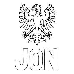 Online izdelana pobarvanka - Pobarvanka imena JON in otroška pobarvanka orla