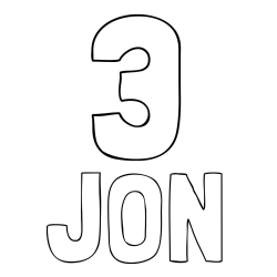 Online izdelana pobarvanka - Pobarvanka imena JON in pobarvanka številke tri (3)