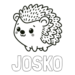 Online izdelana pobarvanka - Pobarvanka imena JOŠKO in pobarvanka ljubkega ježka