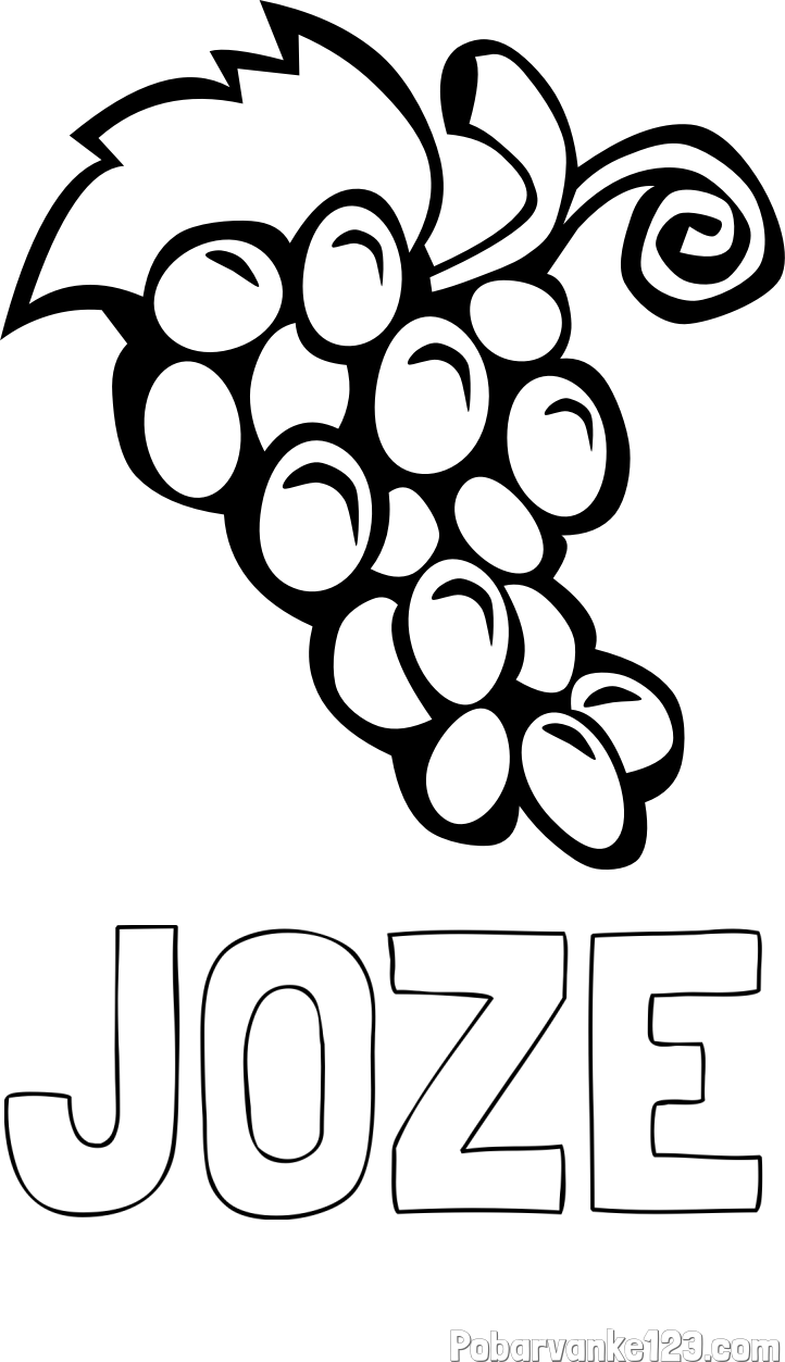 Pobarvanka imena JOŽE in pobarvanka grozdja