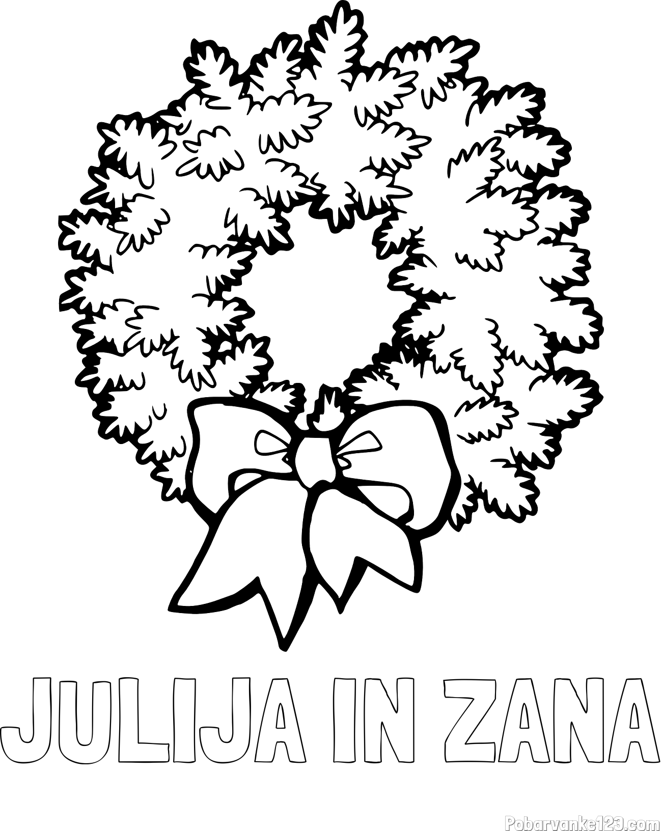 Pobarvanka imena JULIJA IN ŽANA in adventni venček