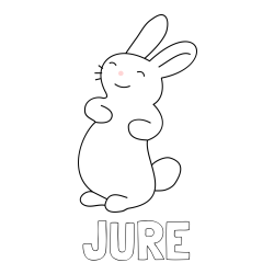 Online izdelana pobarvanka - Pobarvanka imena JURE in pobarvanka nasmejanega zajčka