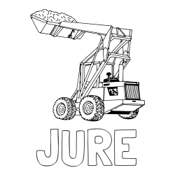 Online izdelana pobarvanka - Pobarvanka imena JURE in pobarvanka velikega traktorja
