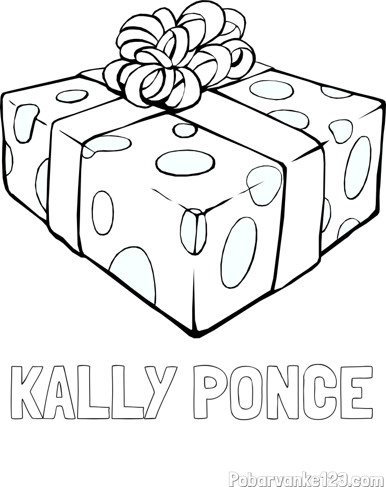 Pobarvanka imena KALLY PONCE in božično darilo