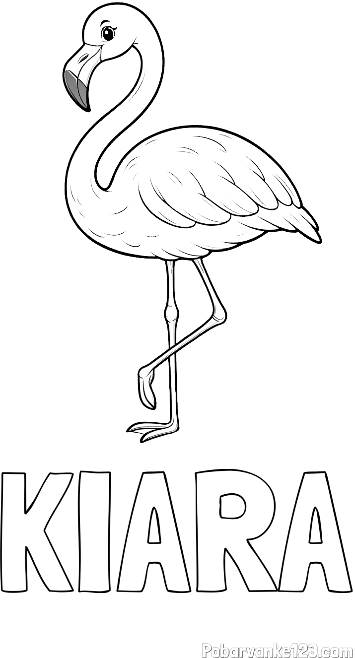 Pobarvanka imena KIARA in pobarvanka flaminga