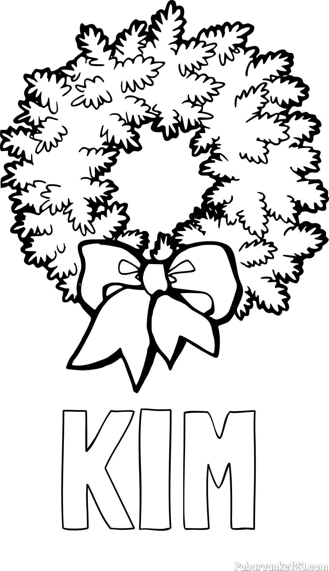 Pobarvanka imena KIM in adventni venček