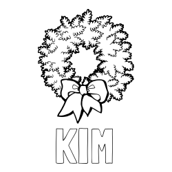 Online izdelana pobarvanka - Pobarvanka imena KIM in adventni venček
