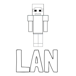 Online izdelana pobarvanka - Pobarvanka imena LAN in pobarvanka Minecraft glavnega junaka