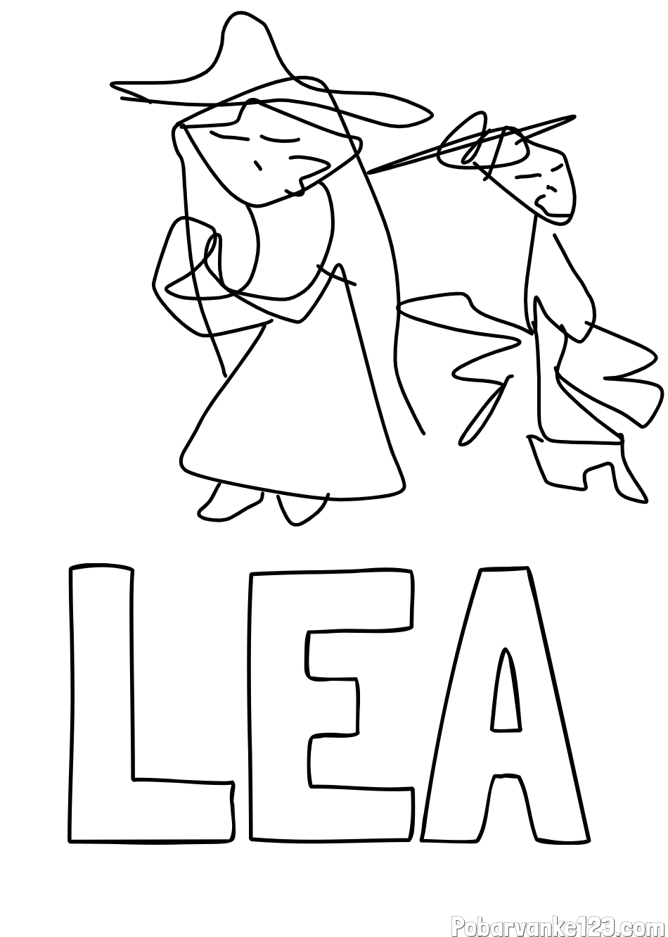 Pobarvanka imena LEA in lupčkanje